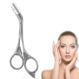 Teegxddy Tijeras Para Cejas,Precisión Profesional,Recortadora de cejasTijeras de cejas con peine,plata