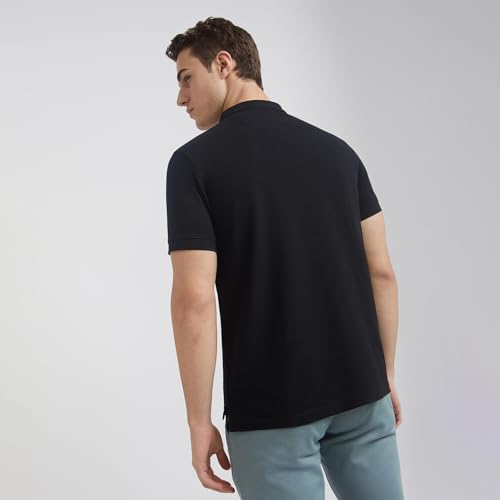 Image of Parx Men Regular Fit Solid Pattern Cotton Polyester Blend Half Sleeve Polo Neck Casual T-Shirt