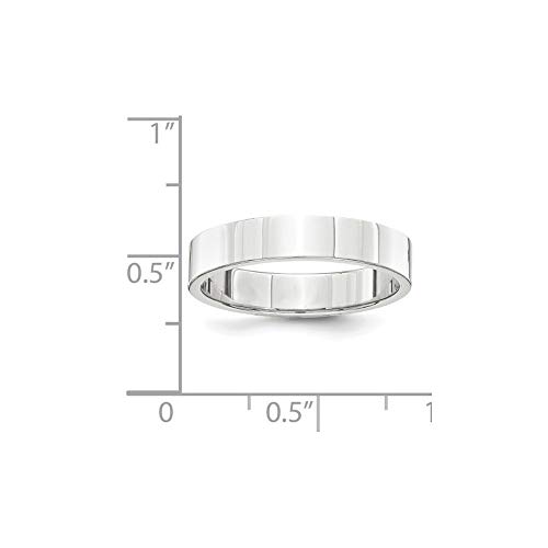 Roy Rose Jewelry Platinum 4mm Wide Flat Polished Wedding Band Ring Sizes 5 to 122