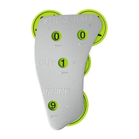 Great Call Athletics Baseball Umpire Count Indicator | Pro 4 Wheel Call Balls Strikes Outs Innings Dial Steel Optic Green Cover