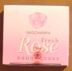 Fresh Rose Cones - Box Of 12 Packages (144 Cones Total) - Satya Sai Baba Incense #TOP12