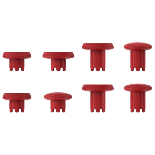 Image of eXtremeRate ThumbsGear Interchangeable Thumbsticks for PS5 Edge Controller, Replacement Carmine Red Analog Thumb Sticks Caps for PS5 Edge Controller - 4 Heights 3 Surfaces Grips - NO Thumbstick Base