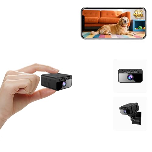 Hidden Camera with Cloud 4K HD WiFi Mini Spy Camera 150 View Video Wireless Indoor Surveillance Secret Camera Smart AI Motion Detection/Night Vision for Home Security Small Nanny Cam (Black-4K)