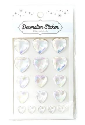 【クリア】デコレーションシール １７Ｐ ハート ｜大・中・小サイズ入り｜ワンポイント装飾・手帳・スマホ...