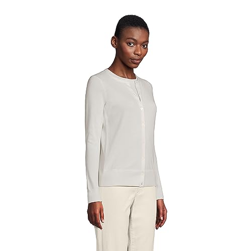 Image of Lands' End Women's Fine Gauge Cotton Cardigan Sweater