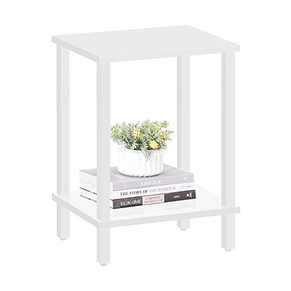 TUTOTAK End Table, Side Table, Nightstand, 2-Tier Storage Shelf, Sofa Table for Small Space, Living Room, Bed Room TB01BW034