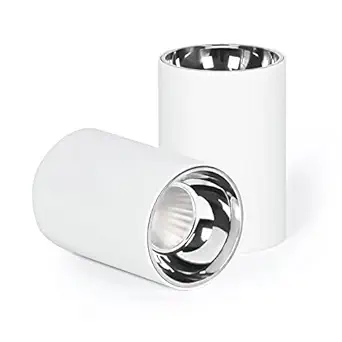 Harold Electricals 12 Watt White Body Antiglare LED Round Cylinderical Surface COB Spotlight | Ceiling Downlight for Home, Office, Showroom, Indoor & Outdoor- Chrome Reflector (Warm White) (Pack of 1)