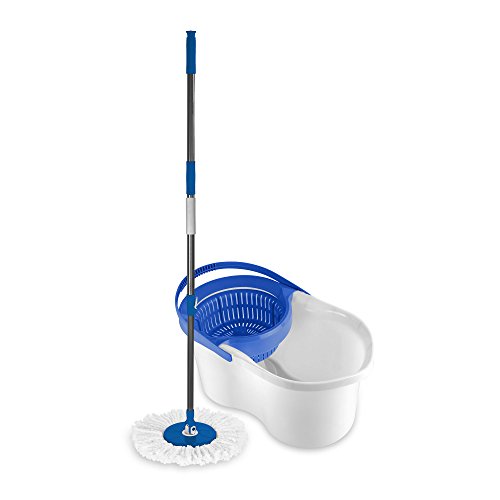 Clorox Microfiber Spin Dry Microfiber Mop and Bucket System, Blue/White