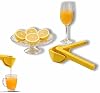 Exprimidor de limón manual plegable, prensa de cítricos plana, con mango ergonómico y colador, ahorra espacio y fácil de limpiar, para cócteles y cocina, libre de BPA (amarillo) 2