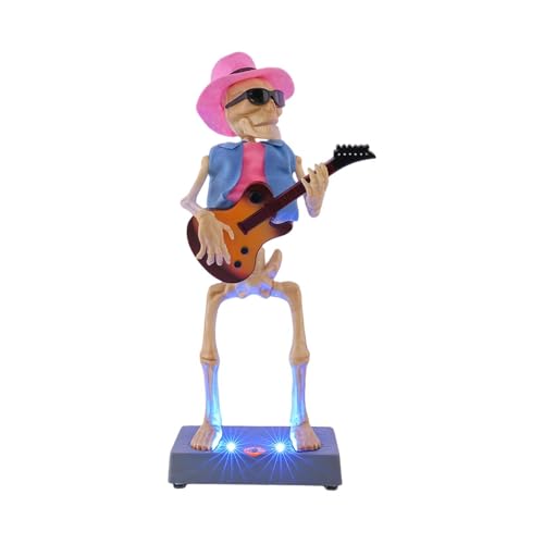 Esqueleto de rock iluminado electricamente el regalo original para coleccionistas
