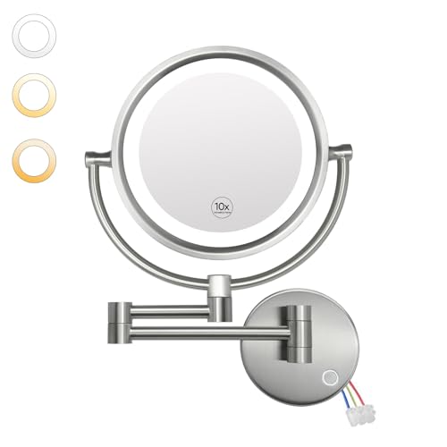 GURUN Wall Mounted Hardwired Makeup Mirror 3 Dimmable LED