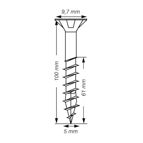 SPAX Universalschraube, 5 x 100 mm, 200 Stück, Teilgewinde, Senkkopf, T-STAR plus T20, 4CUT, WIROX - 0191010501005 – Ansicht 4