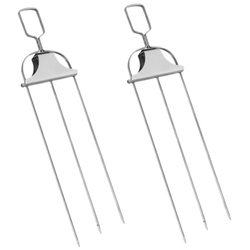 Yardwe Grill Skewers Set 2pcs Rotisserie Forks Meat Forks for Bbq Rotisserie Spit Outdoor Kitchen Gear