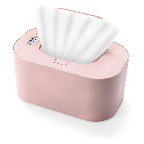 Jiaan Baby Wet Wipe Warmer Dispenser Box, 40℃-60℃ Wide Range Multi-Level Adjustment. Babies No Longer Nears Cold Wipes Mom's Good Helper (Pink) Cover