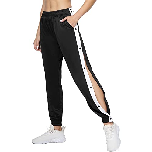 Amazon.com: Women's Side Split Snap Button Joggers Tear-Away Warm