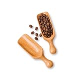 HURFA INTERNATIONAL - Wooden Scoops for Canisters, Handmade Acacia Wood Mini Coffee Scoops for Jars, Coffee Beans, Tea, Sugar and Bath Salts, Set of 2 (2)