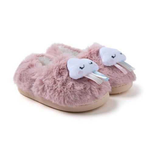 GIOSEPPO, Modelo GREENOCK, Zapatillas de estar por casa de pelo fantasia nube, arcoíris y talón cerrado. Cuentan con suela flexible, antideslizante y plantilla de pelo extraíble y acolchada.