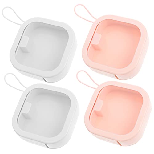 SOLUSTRE 4Pcs Portable Hair Tie Organizer with Handle Multi Function Scrunchie Box for Travel Home Convenient Storage Case for Hair Supplies Colors