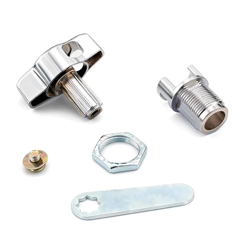 Drehriegelschloss, Schlüsselloses Nockenschloss, Schrankschlösser | Universal Spindschloss mit 4 Verschiedene Schlossplatten | Für Metallschränke, Holzschränke (20mm)