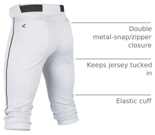 Image of Easton Boys' Rival+ Baseball Pants | Knicker Fit | Youth Sizes | Piped | Multiple Colors