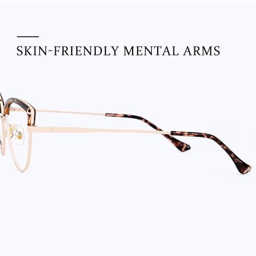 Image of Zeelool Cat Eye Blue Light Blocking Glasses Metal Frame for Women ZJGX672183