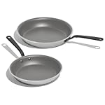 Made In Cookware - 2-Piece Nonstick Ceramic Frying Pan Set (Graphite Coating, Black Handle) - 5-Ply Stainless Clad - Professional Cookware - Crafted in USA