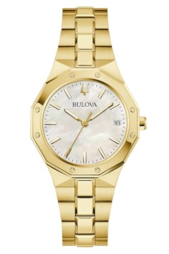 Bulova Damenuhr Quarz Classic Goldfarben/Perlmutt 97M119
