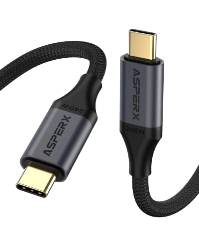 AsperX 240W USB C to USB C Cable[3.3ft+3.3ft] Fast Charging Type C Cord | Safe and Smart, Durable Cable, High Compatibility, 480 Mbps Data Transfer - image 1