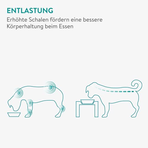 Navaris 2X Fressnapf aus Keramik mit Metall Ständer - Katzennapf Hundenapf 2 Stück im Set - Erhöhter Futternapf Katze Hund - Napf in Schwarz Natur