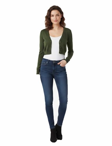 Image of Allsense Women's Cropped Bolero Shrug Cardigan | 3 /4 Sleeve, Button Down, Lightweight Knit Sweater