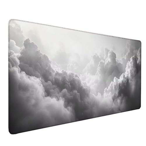 Tapis de souris XXL 800x300 gris nuage pour bureau de gamer et PC