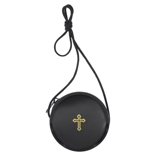 Leather Communion Burse for Pyx, Catholic Pyx Case with Strap for Communion Host Priests Deacons Gifts