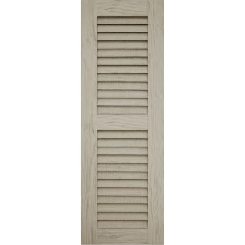 Ekena Millwork 12"W x 54"H Rustic Two Equal Louver Rough Sawn Faux Wood Shutters (Per Pair), Primed Tan by Ekena Millwork - Image 5