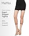 MeMoi Capri Sheer Tights, Comfortable Control Top Footless Tights, Capris for Women - Sizes S-XL, Honey, X-Large
