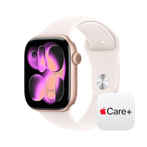 Image of Apple Watch Series 11 [GPS + Cellular 46mm] Smartwatch with Rose Gold Aluminium Case with Light Blush Sport Band - M /L. Sleep Score, Fitness Tracker, Health Monitoring with AppleCare+ (2 Years)