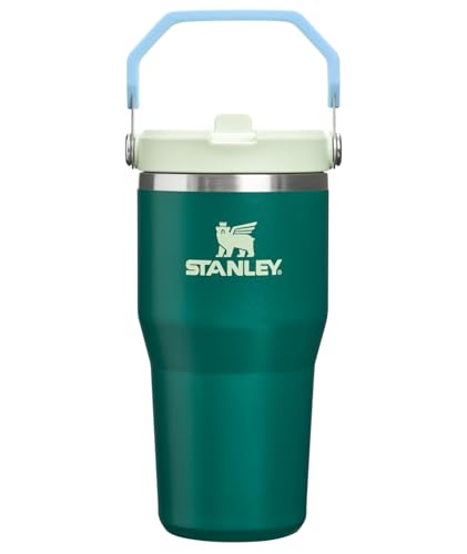 Image of STANLEY IceFlow 2.0 Flip Straw Tumbler with Handle 20 oz | Twist On Lid and Flip Up Straw | Leak Resistant Water Bottle | Insulated Stainless Steel | BPA-Free | Emerald Honeydew
