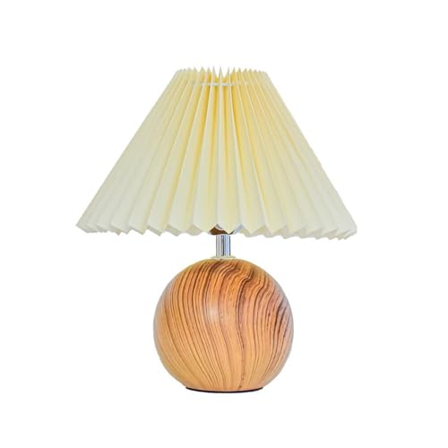 Retro Keik-Tischlampe mit plissiertem rundem Lampenschirm – stilvolle Schreibtischlampe für Heimat Schlafzimmer Wohnzimmer Büro Beleuchtung – einzigarti Akzentbeleuchtung