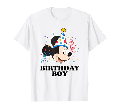 Disney Mickey Mouse Birthday Boy T-Shirt T-Shirt, Men, White, 5X-Large