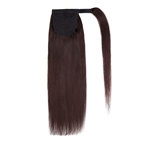 Down Human Hair Ponytail 16" Brown