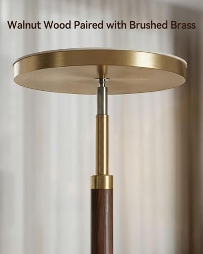 Image of JOOFO Wood LED Torchiere Floor Lamp with Remote, 3000LM Dimmable