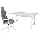 Ikea UTESPELARE - Escritorio y silla para juegos, color gris claro