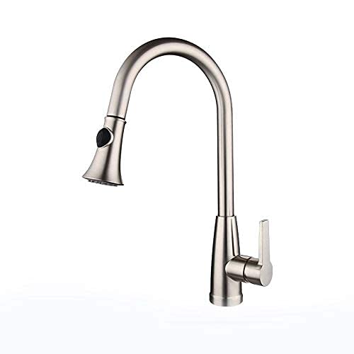 Robinet de cuisine tout en cuivre avec douchette extractible pour évier moderne