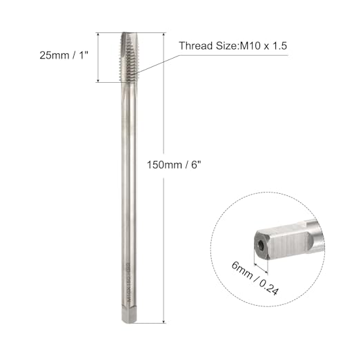 Herramienta de roscado extralarga con punta en espiral M10 x 1.5 3