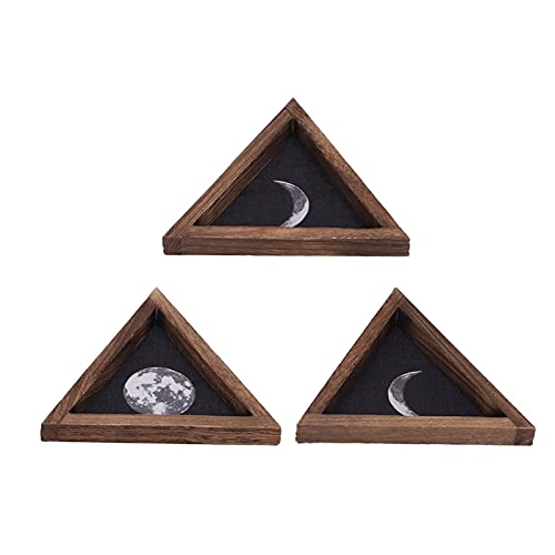 Décoration murale phase de lune suspendue en bois rustique