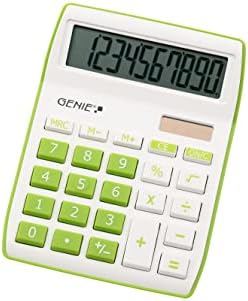Genie 10-cyfrowy kalkulator stołowy 840 G (Dual-Power (Solar i bateria); kompaktowa konstrukcja), zielony