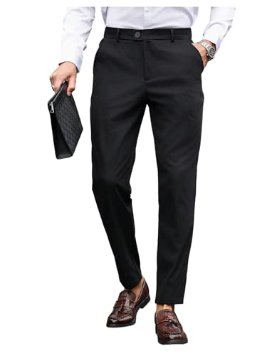 OYOANGLE Men's Slim Fit Dress Pants Classic Business Casual Office Wedding Suit Trousers