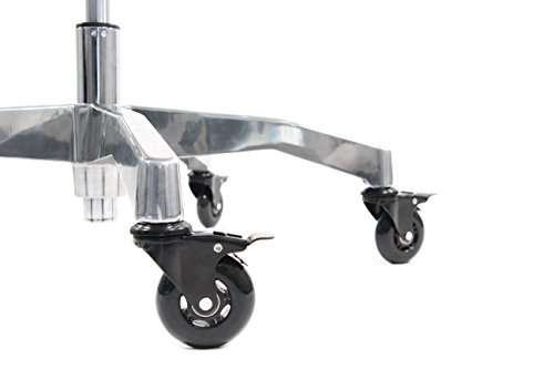 hjh OFFICE 729400 rolstoelwielen ROLO SKATE zwart 5 x wielen voor harde vloeren 11 mm x 75 mm met parkeerrem - Afbeelding 8