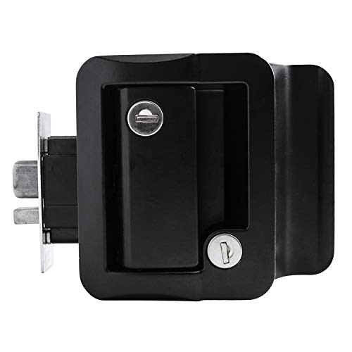 Leisure Locks 43308-987 Rv Travel Trailer Entry Door Lock Polar Black Paddle Deadbolt thumb #3