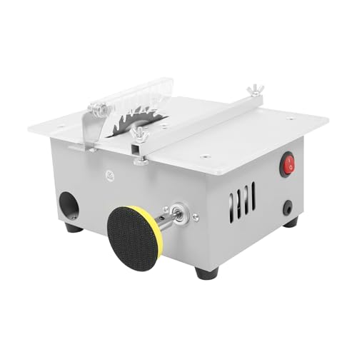 Mini scie circulaire de table multifonction 240 W 5000 tr/min Scie circulaire de table portable de précision avec 4 lames de scie de 0 à 45 ° pour bricolage, bois, acrylique et PCB