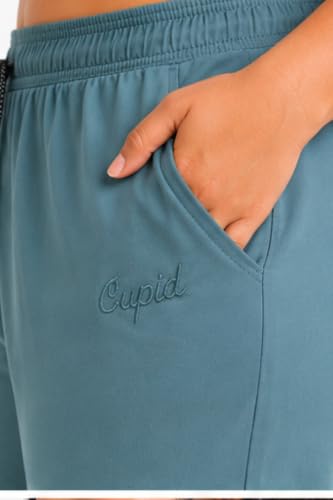 Image of CUPID Woman's Plus Size Plain Cotton Half Pant, 3 /4th Sports n Casual Night Short Pant, Knee Length Indoor n Outdoor Capris for Ladies